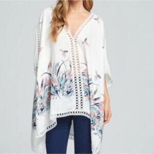 Listicle The Blake White Kimono Feather Tunic